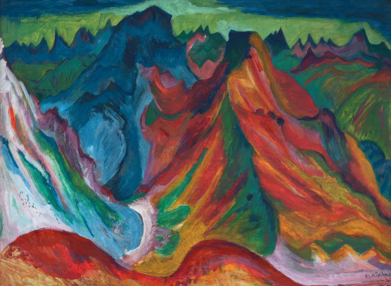 Góry Weissfluh i Schafgrind autorstwa Ernst Ludwig Kirchner
