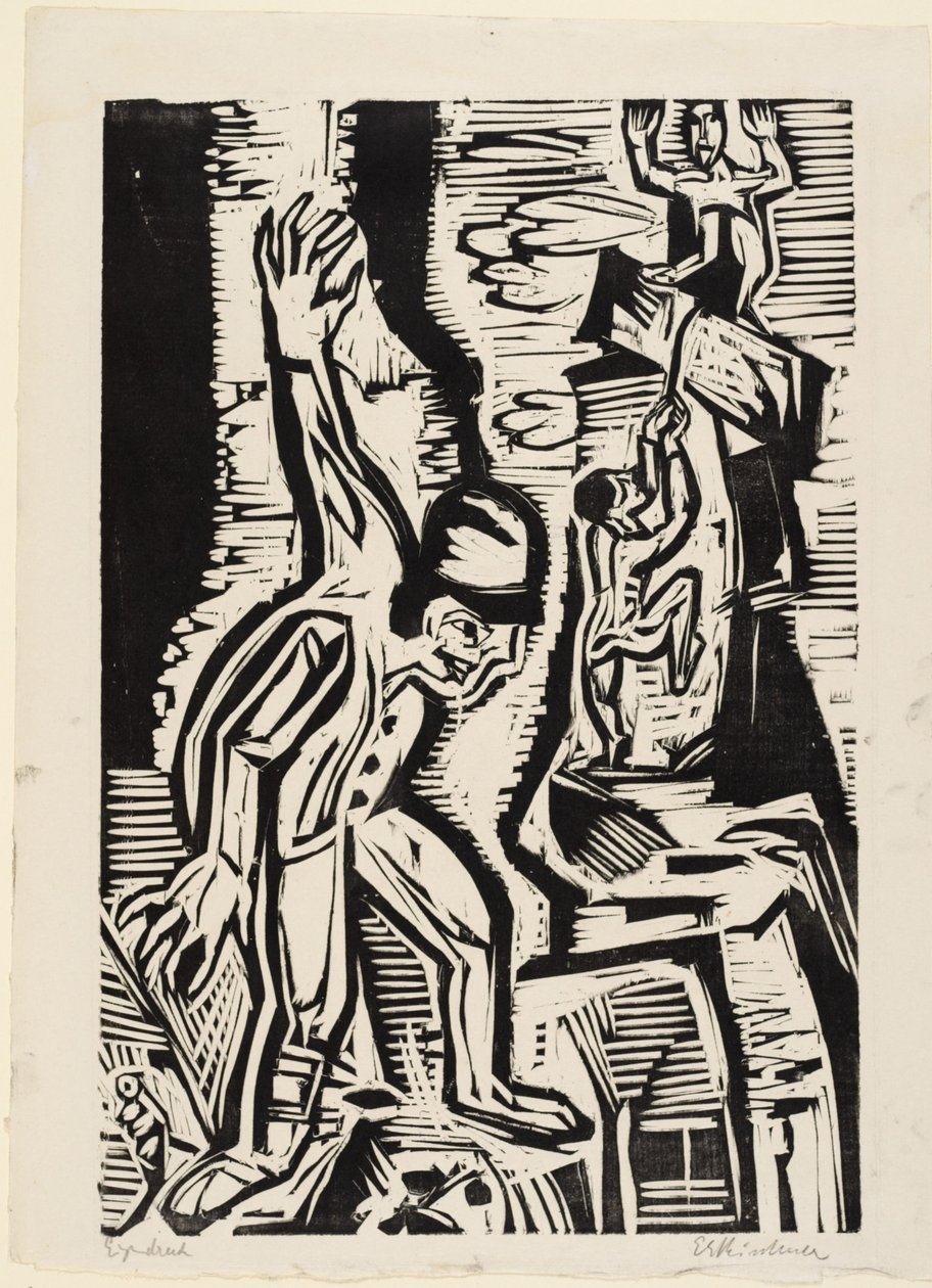 Alpinistki i alpiniści autorstwa Ernst Ludwig Kirchner