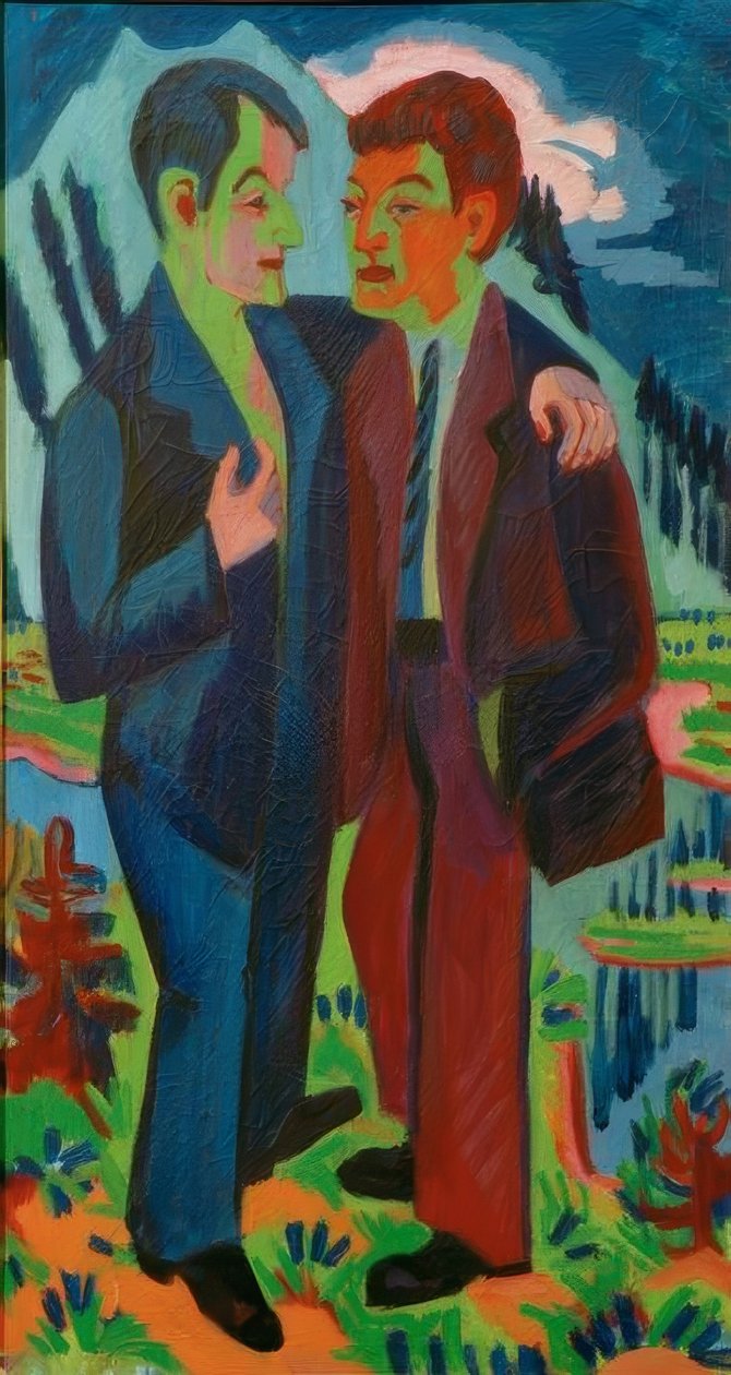 Przyjaciele autorstwa Ernst Ludwig Kirchner