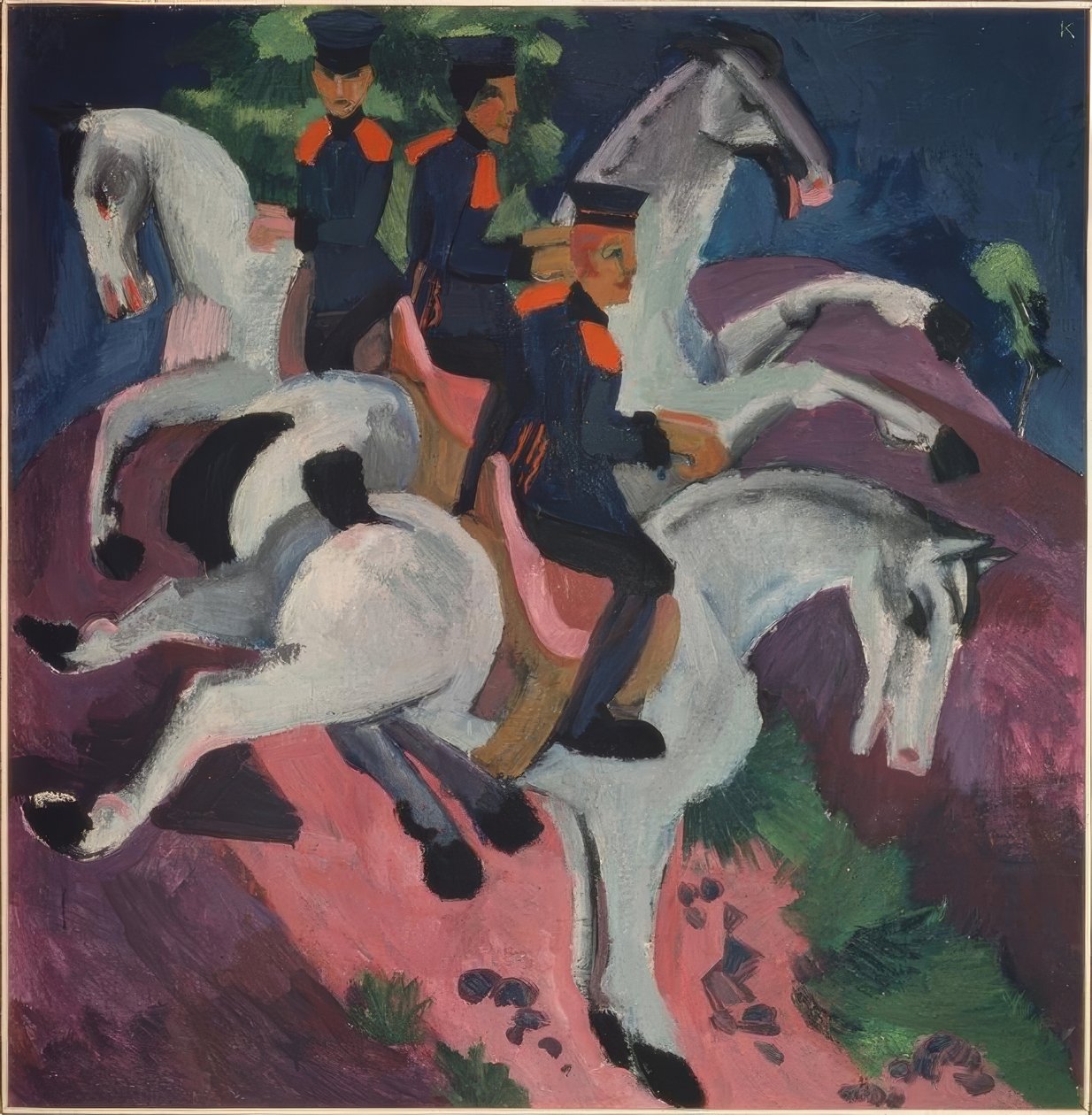 Szkoła jeździecka autorstwa Ernst Ludwig Kirchner