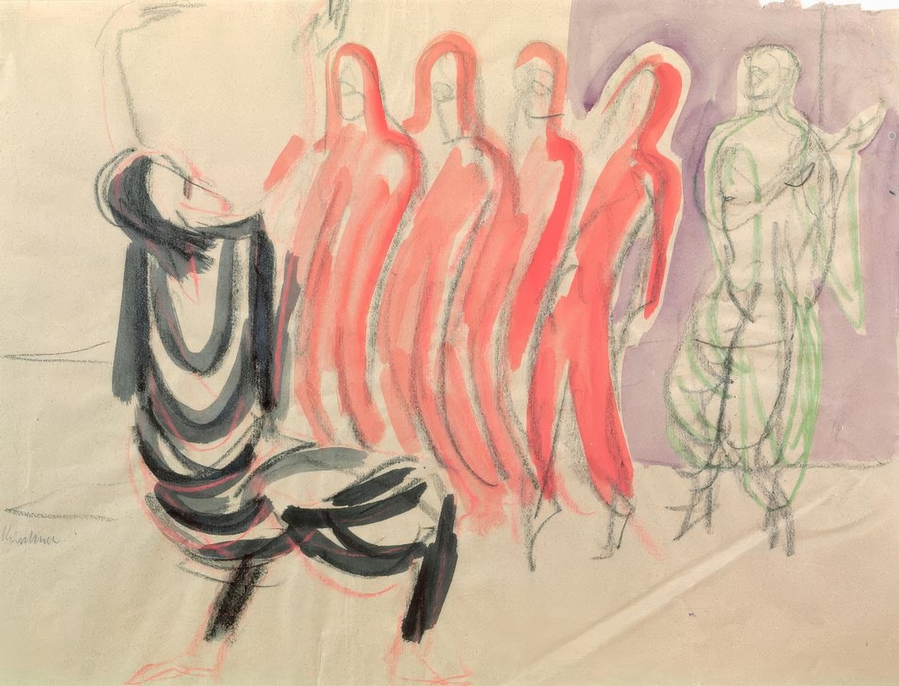 Szkoła tańca Mary Wigmans autorstwa Ernst Ludwig Kirchner