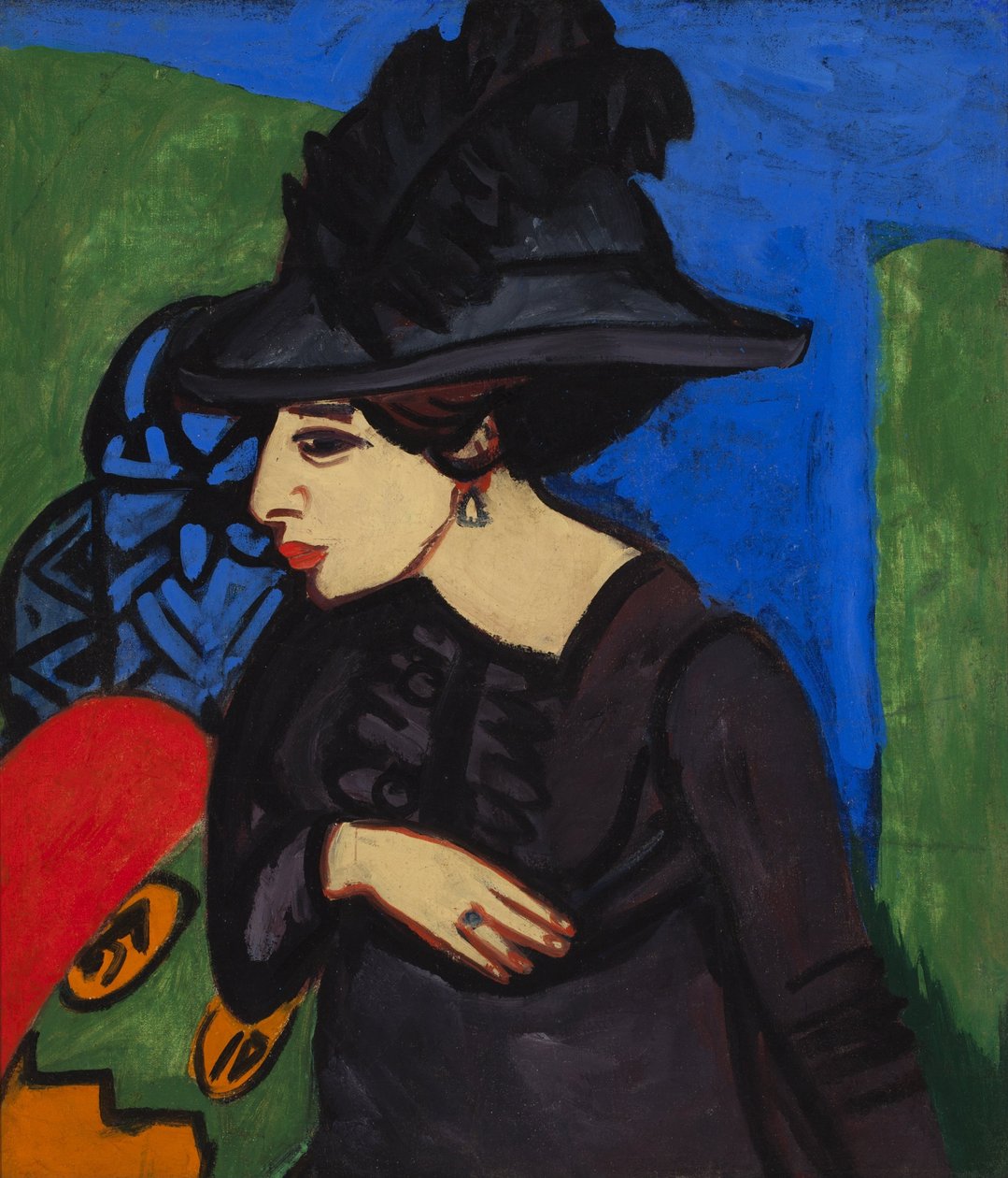 Dodo w kapeluszu z piórami autorstwa Ernst Ludwig Kirchner