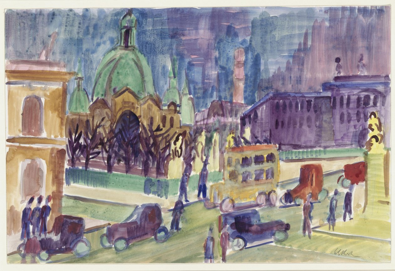 Katedra, pałac i most pałacowy w Berlinie autorstwa Ernst Ludwig Kirchner
