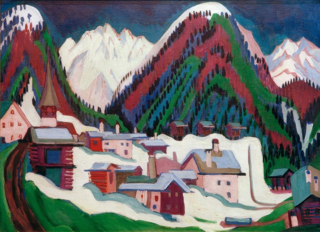 Wioska Monstein w pobliżu Davos autorstwa Ernst Ludwig Kirchner