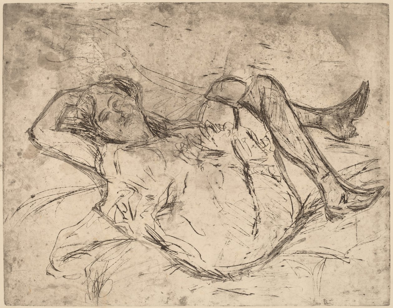 Śniąca dziewczyna autorstwa Ernst Ludwig Kirchner
