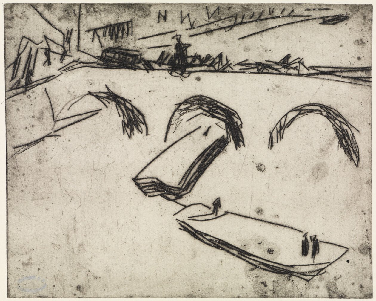 Trzy artystki pracujące na kółkach/Most przy Kronprinzenufer, Berlin autorstwa Ernst Ludwig Kirchner
