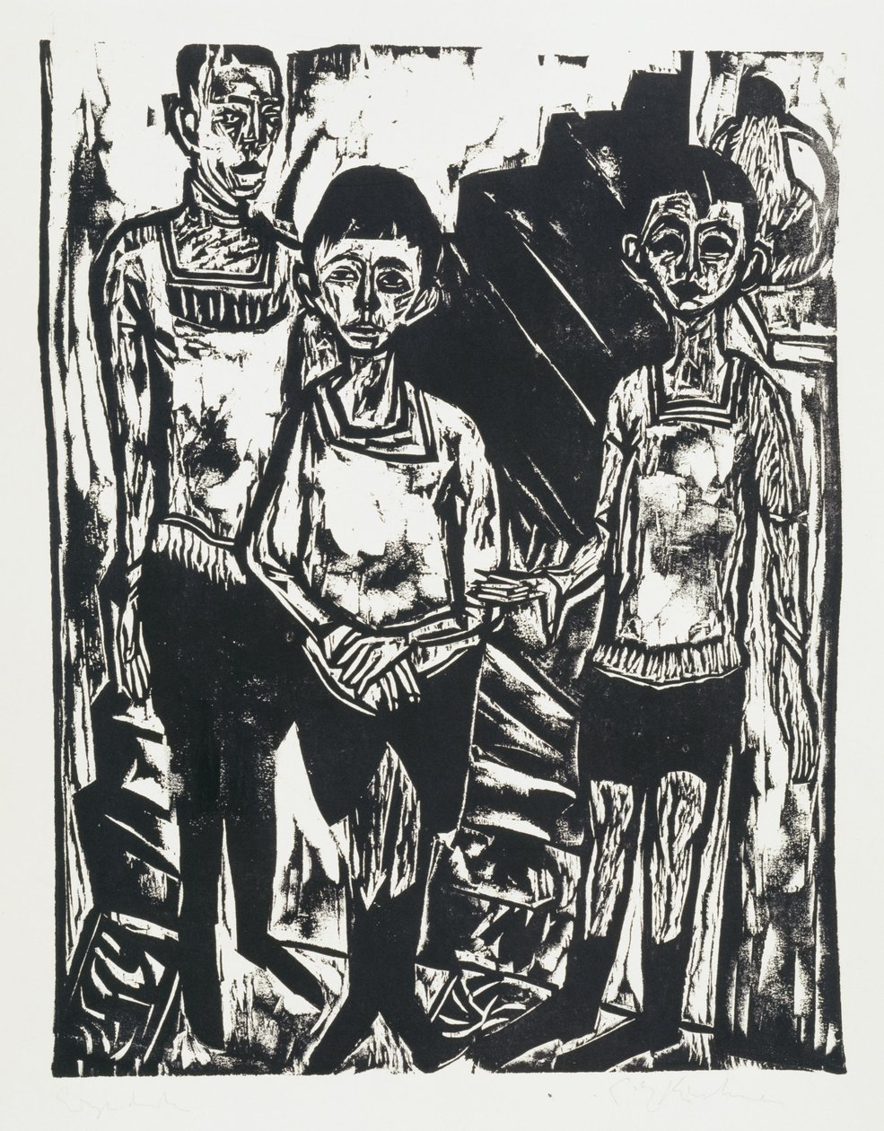 Trzej chłopcy (synowie Fehra) autorstwa Ernst Ludwig Kirchner