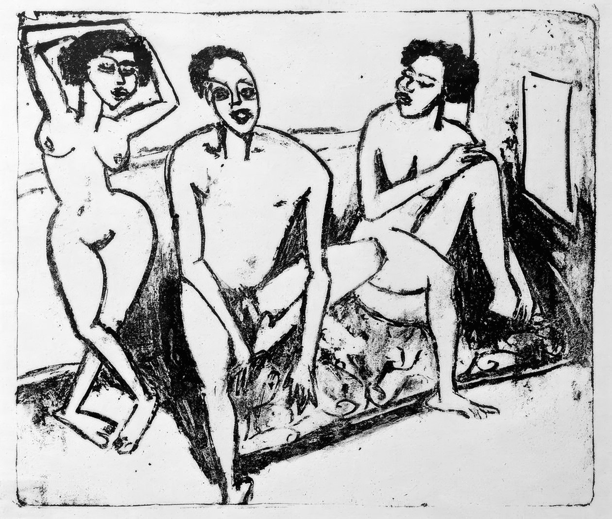 Trzy czarne akty autorstwa Ernst Ludwig Kirchner