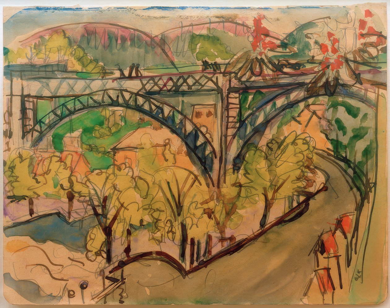 E.L. Kirchner, most kolejowy / 1916 autorstwa Ernst Ludwig Kirchner
