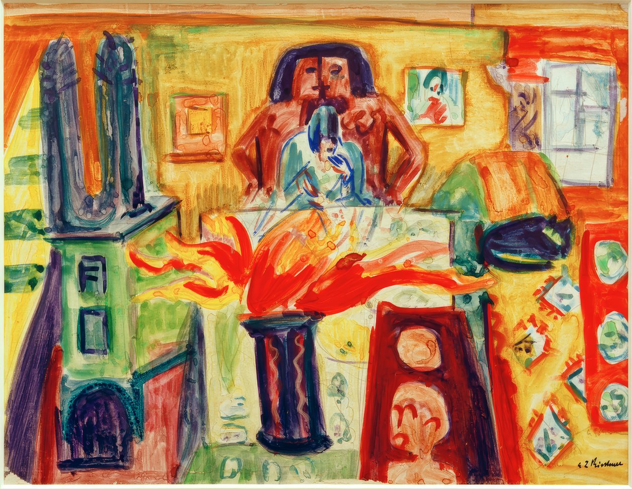 E.L.Kirchner, Wnętrze z tulipanami autorstwa Ernst Ludwig Kirchner