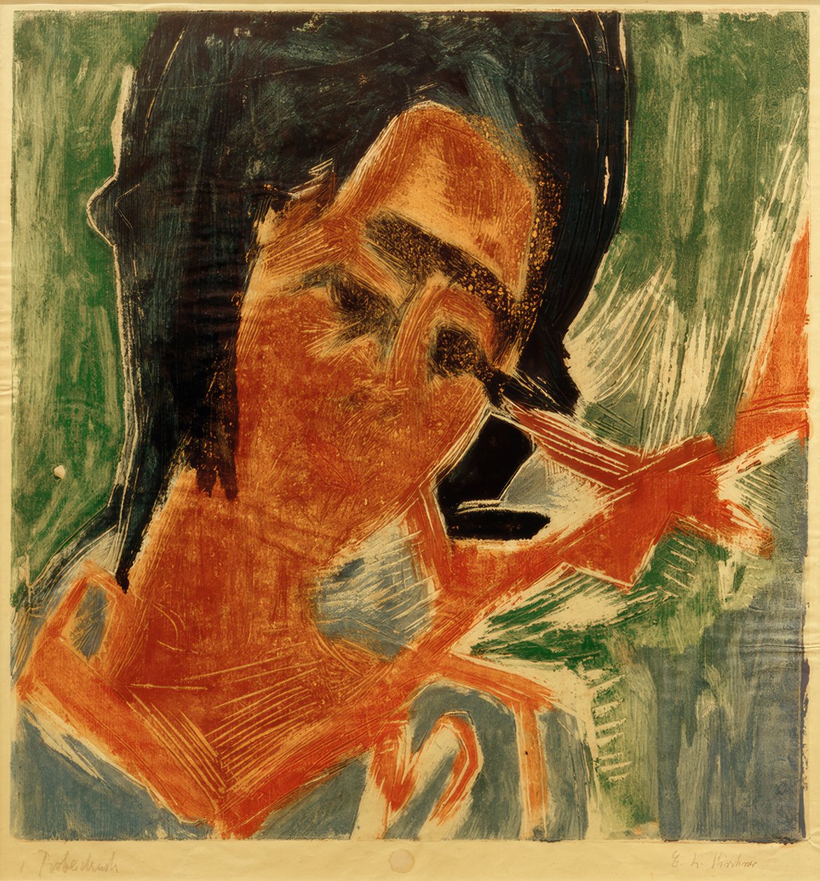E.L. Kirchner, młoda dziewczyna autorstwa Ernst Ludwig Kirchner