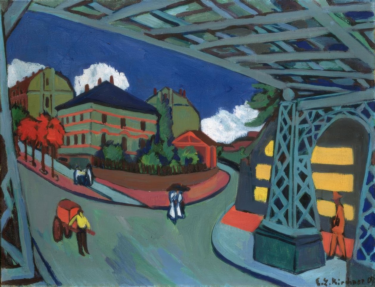 Podziemne przejście kolejowe Löbtauer Strasse w Dreźnie autorstwa Ernst Ludwig Kirchner