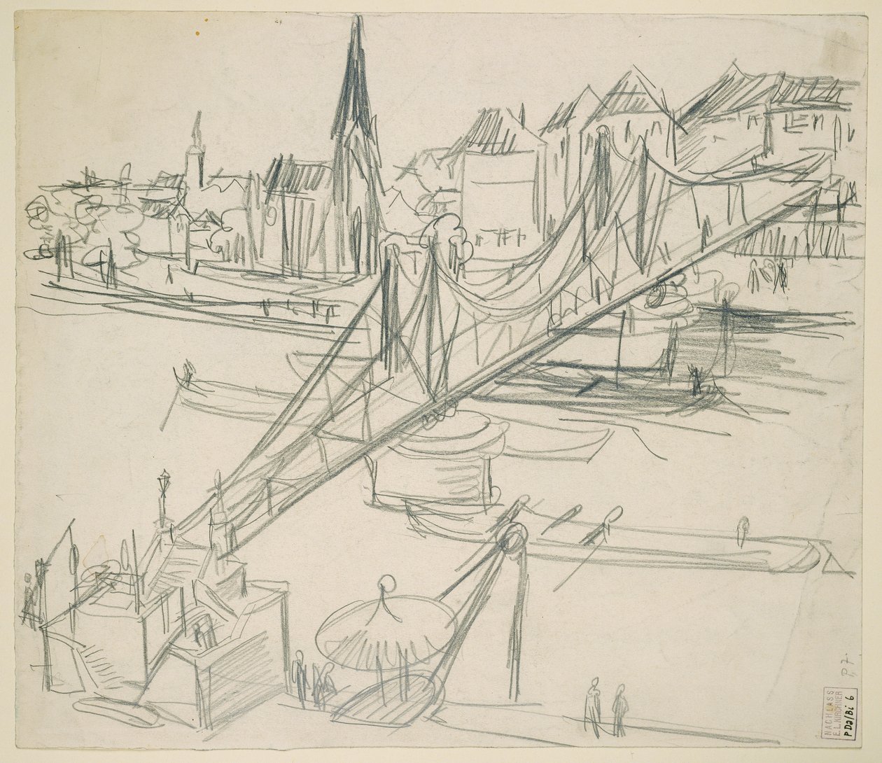 "Eiserner Steg" we Frankfurcie nad Menem z widokiem na Sachsenhausen autorstwa Ernst Ludwig Kirchner