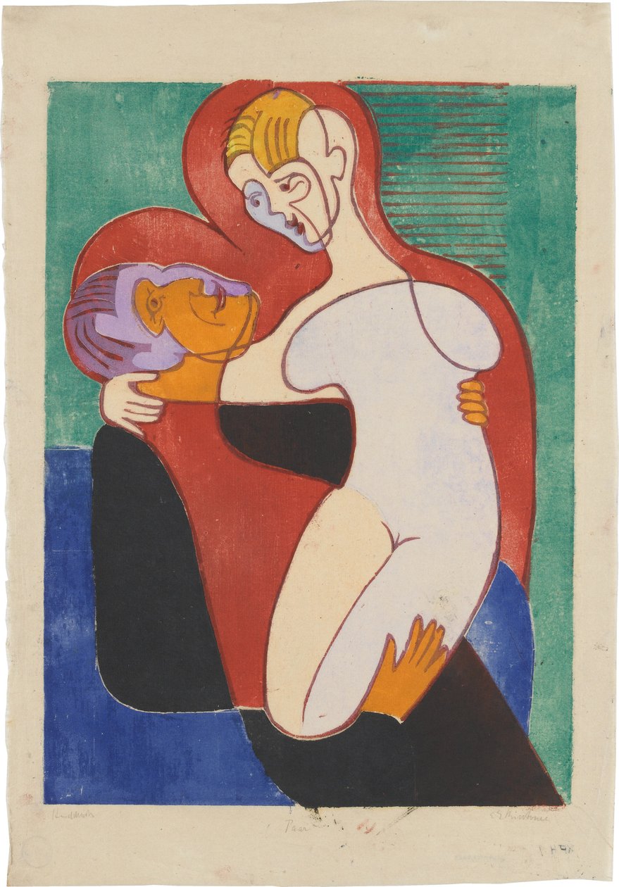 Elisabeth i Julius Hembusowie (Zakochana para; Hembusowie) autorstwa Ernst Ludwig Kirchner