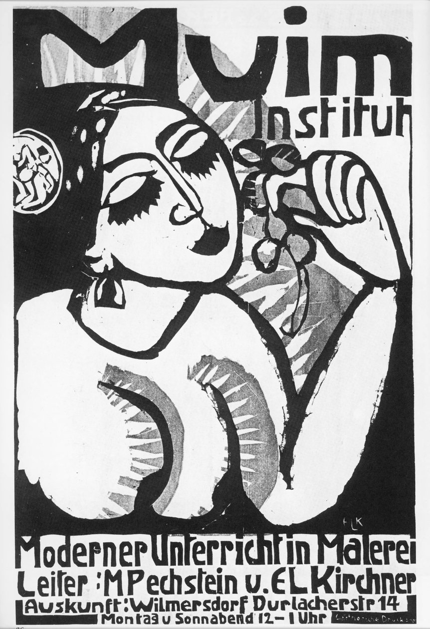 Ernst Ludwig Kirchner: Instytut Muim ... (drzeworyt) autorstwa Ernst Ludwig Kirchner