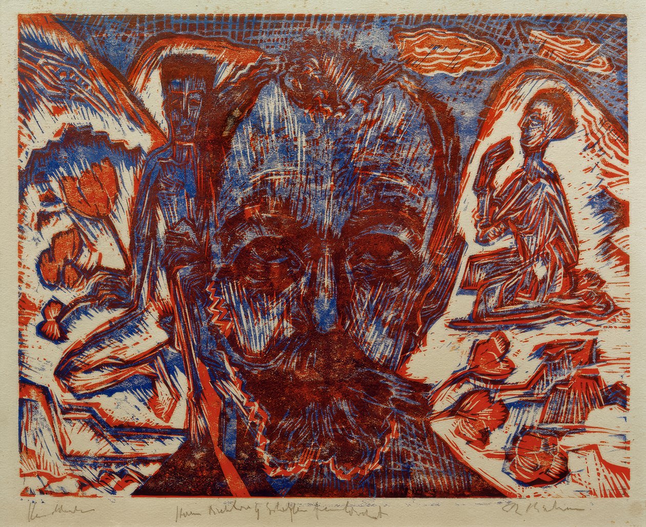 Ferdinand Hodler / Hodlerkopf / Farbholzschnitt v. E.L.Kirchner autorstwa Ernst Ludwig Kirchner