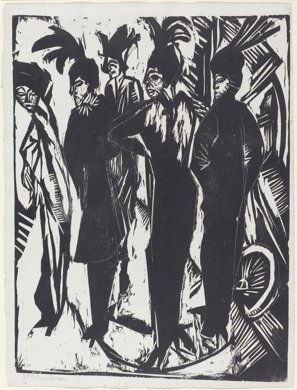 Pięć kobiet na ulicy autorstwa Ernst Ludwig Kirchner