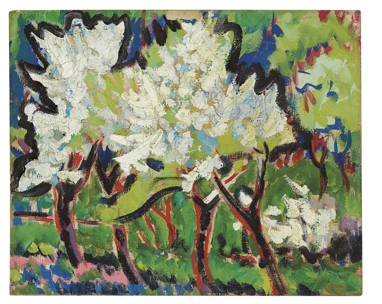 Kwitnące drzewa IV, 1909 autorstwa Ernst Ludwig Kirchner