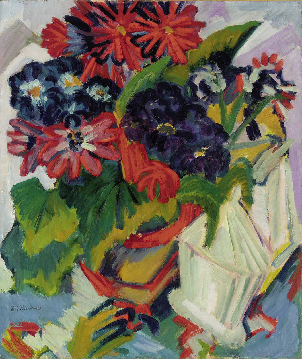Kwiaty; Kwiaty, 1918-1919 autorstwa Ernst Ludwig Kirchner