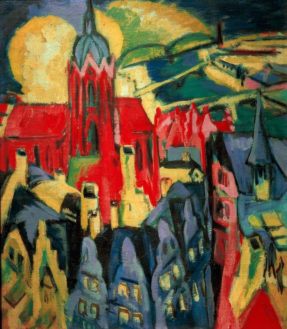 Katedra we Frankfurcie autorstwa Ernst Ludwig Kirchner