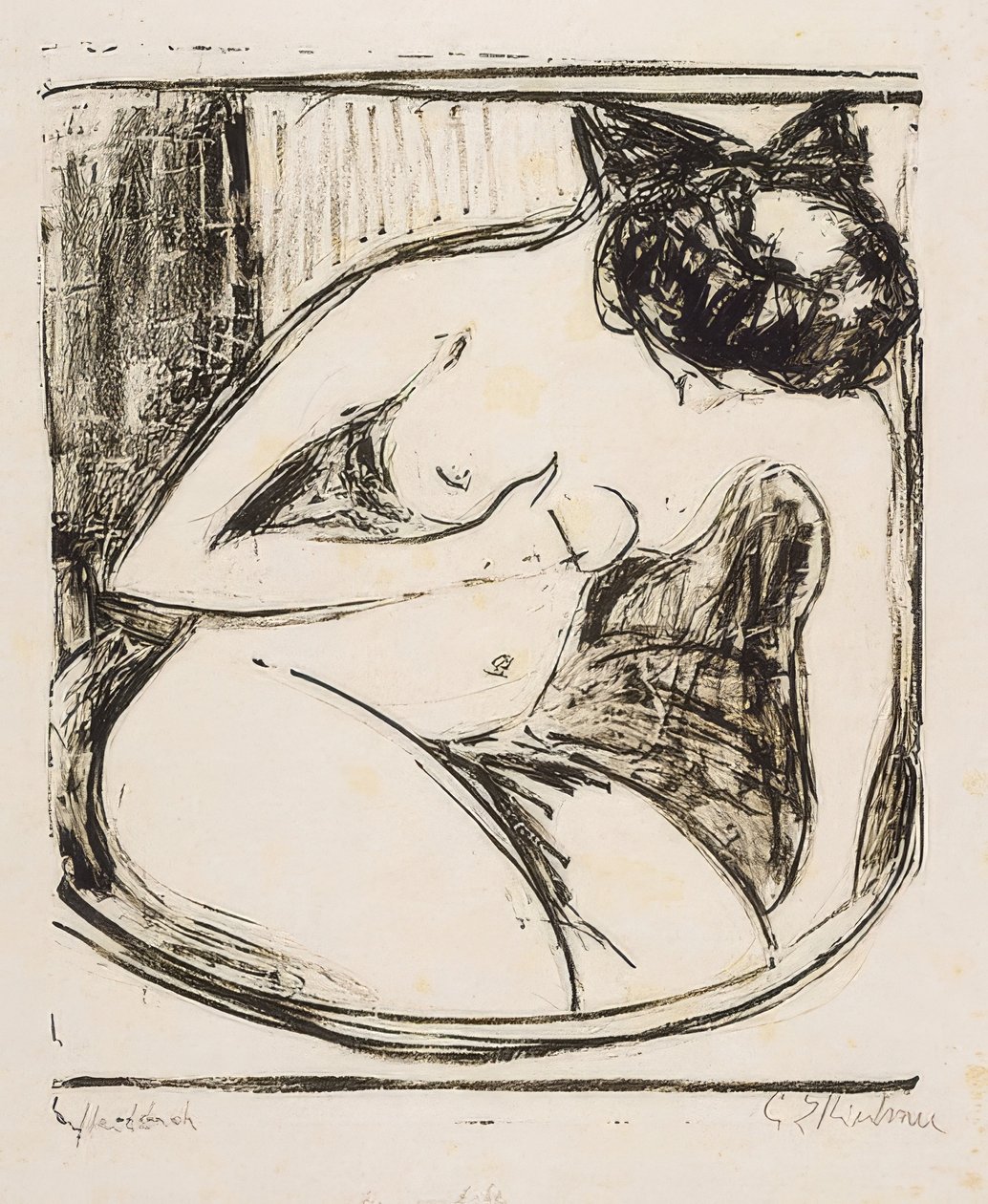 Frau im. 1908 autorstwa Ernst Ludwig Kirchner