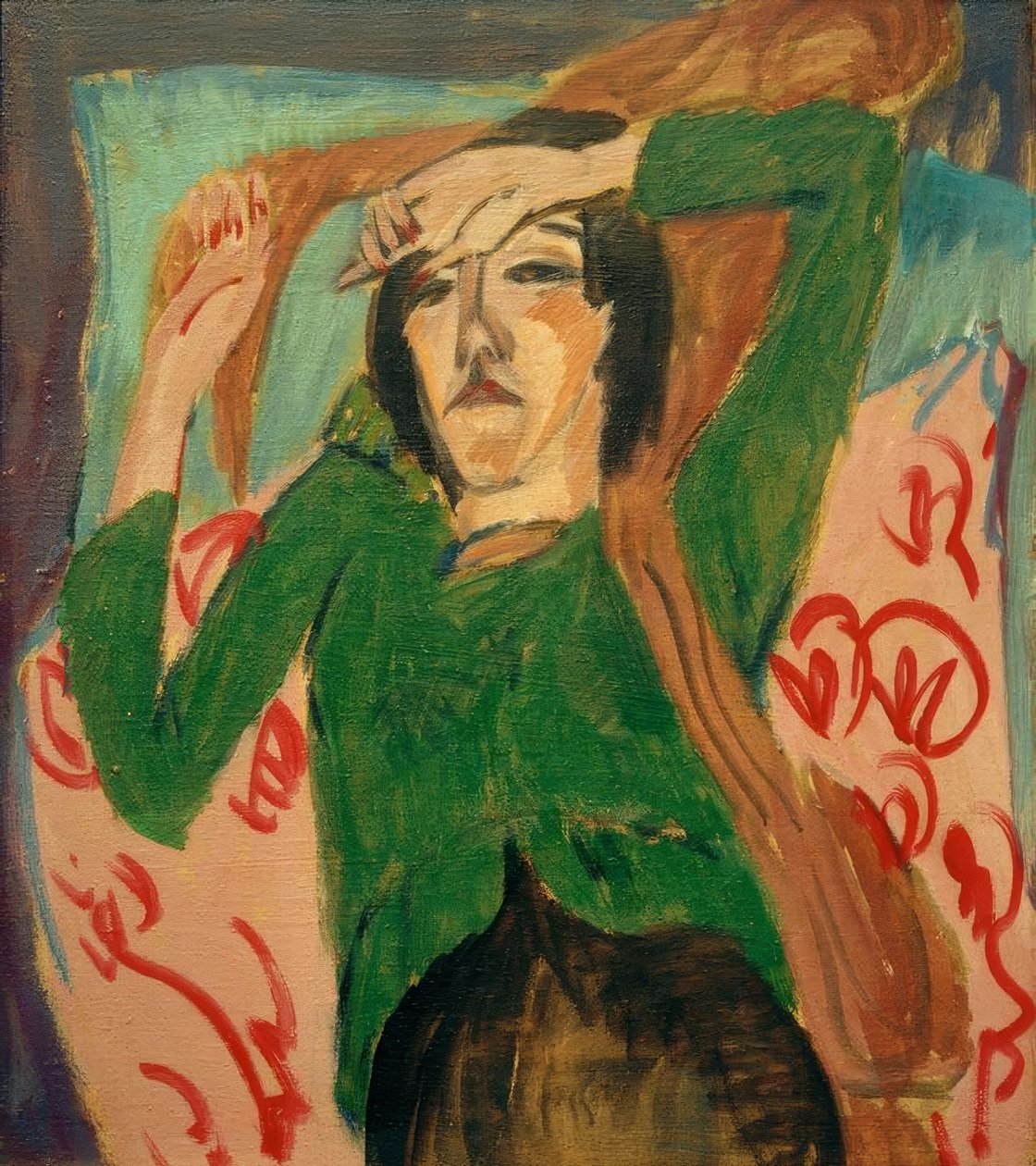 Kobieta w zielonej kurtce autorstwa Ernst Ludwig Kirchner