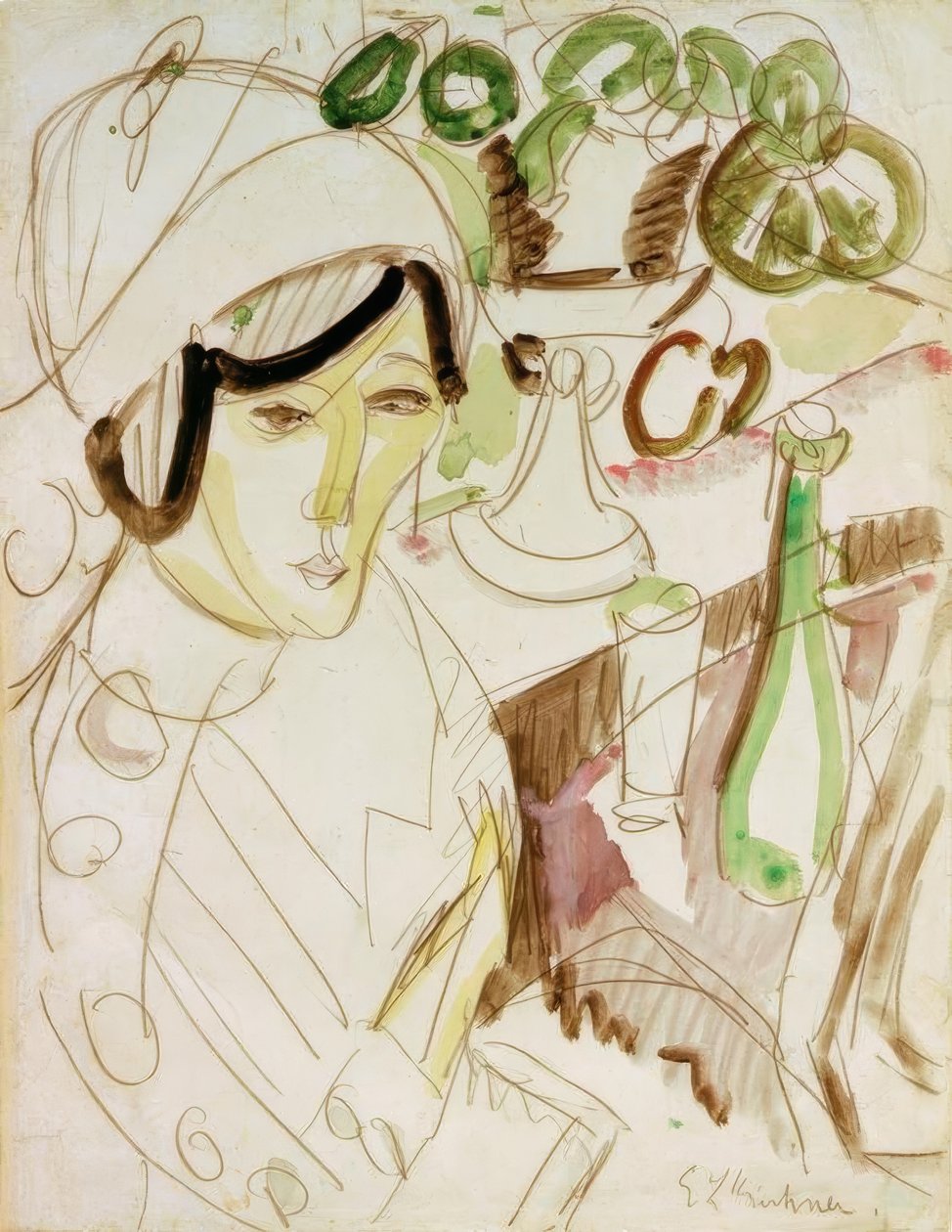 Kobieta w okrągłym kapeluszu (Erna) autorstwa Ernst Ludwig Kirchner
