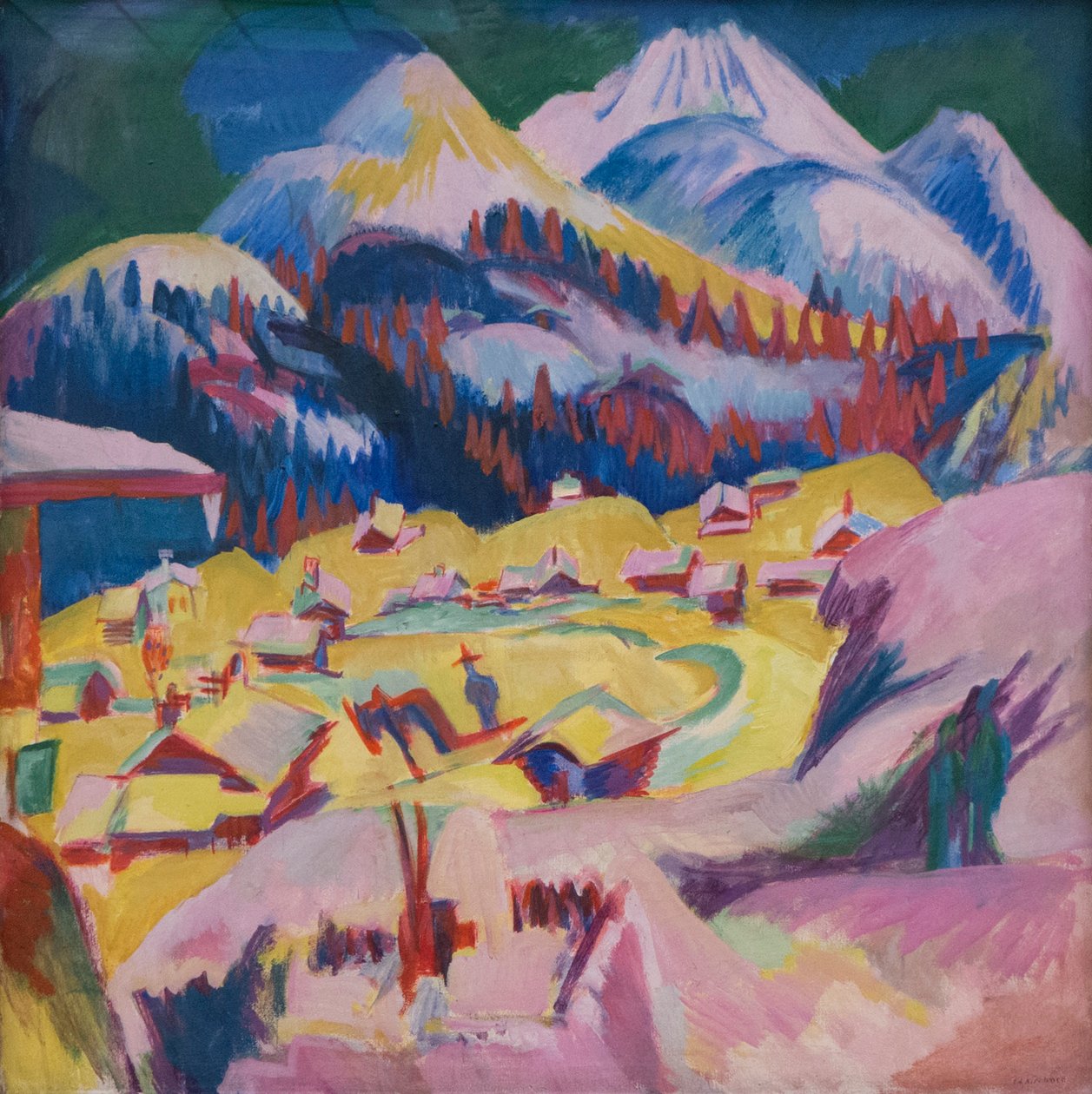 Frauenkirch zimą 1918-1919. autorstwa Ernst Ludwig Kirchner