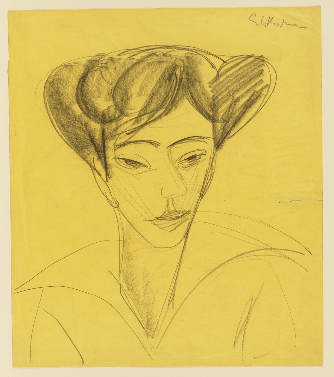 Głowa kobiety autorstwa Ernst Ludwig Kirchner
