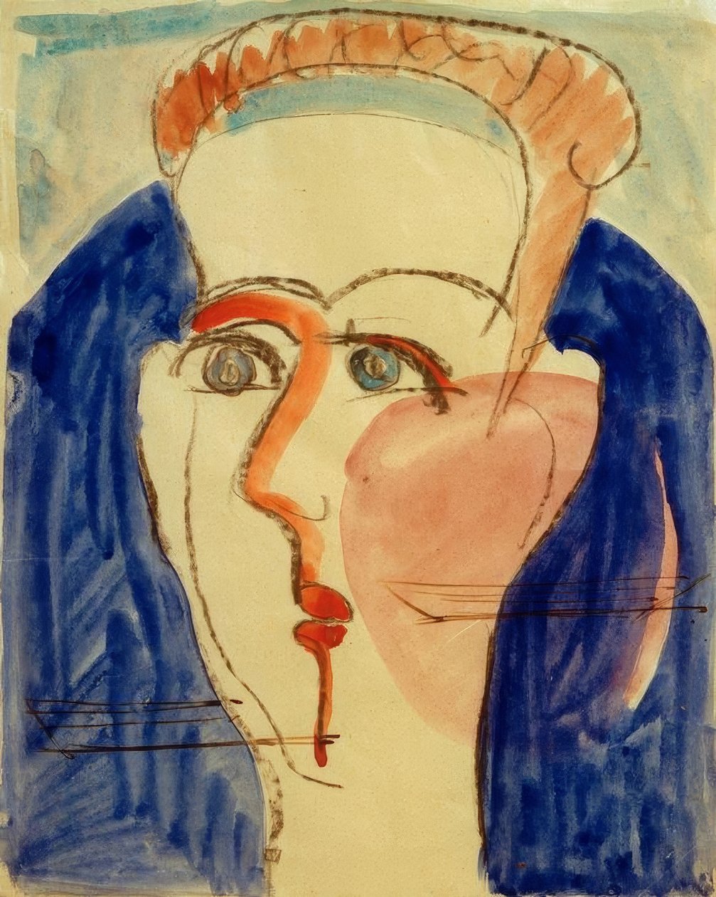 Głowa kobiety autorstwa Ernst Ludwig Kirchner