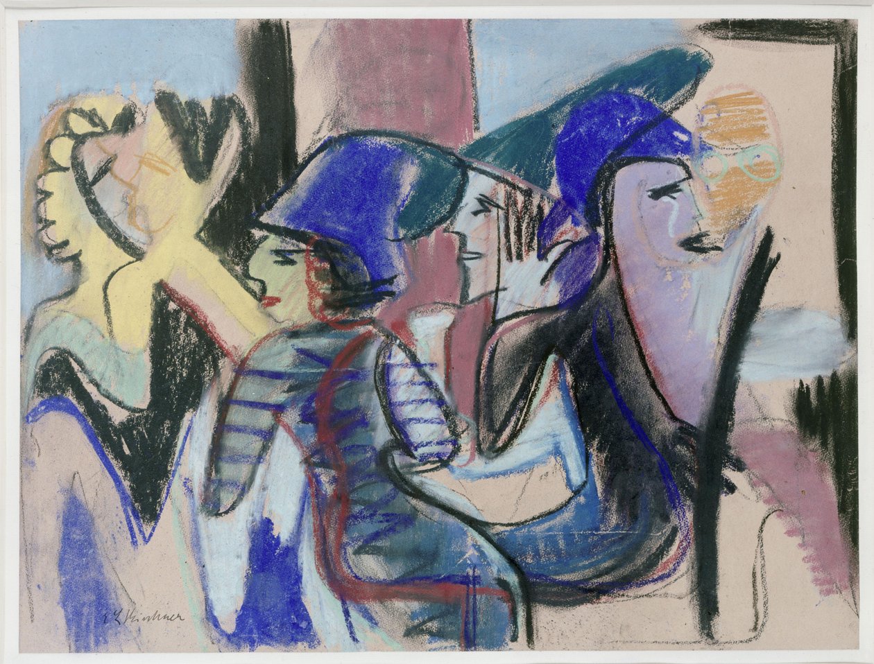 Fünf Personen im Café autorstwa Ernst Ludwig Kirchner
