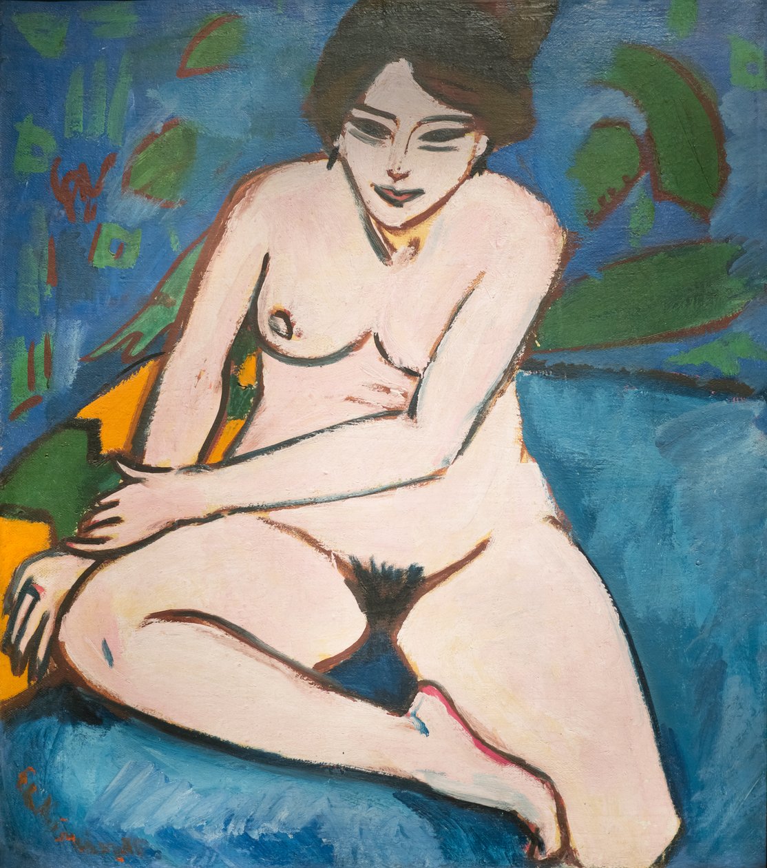 Niemiecki: Akt na niebieskim tle Akt na niebieskim tle autorstwa Ernst Ludwig Kirchner