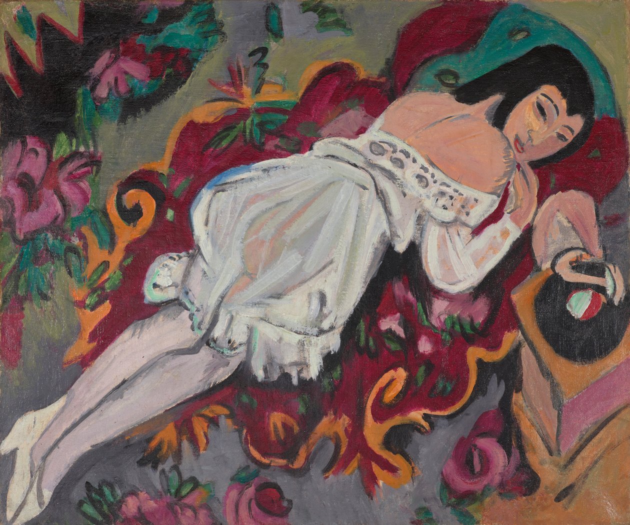 Dziewczyna w białej koszulce autorstwa Ernst Ludwig Kirchner