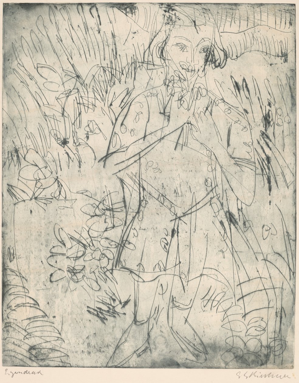 Dziewczyna z kwiatami autorstwa Ernst Ludwig Kirchner