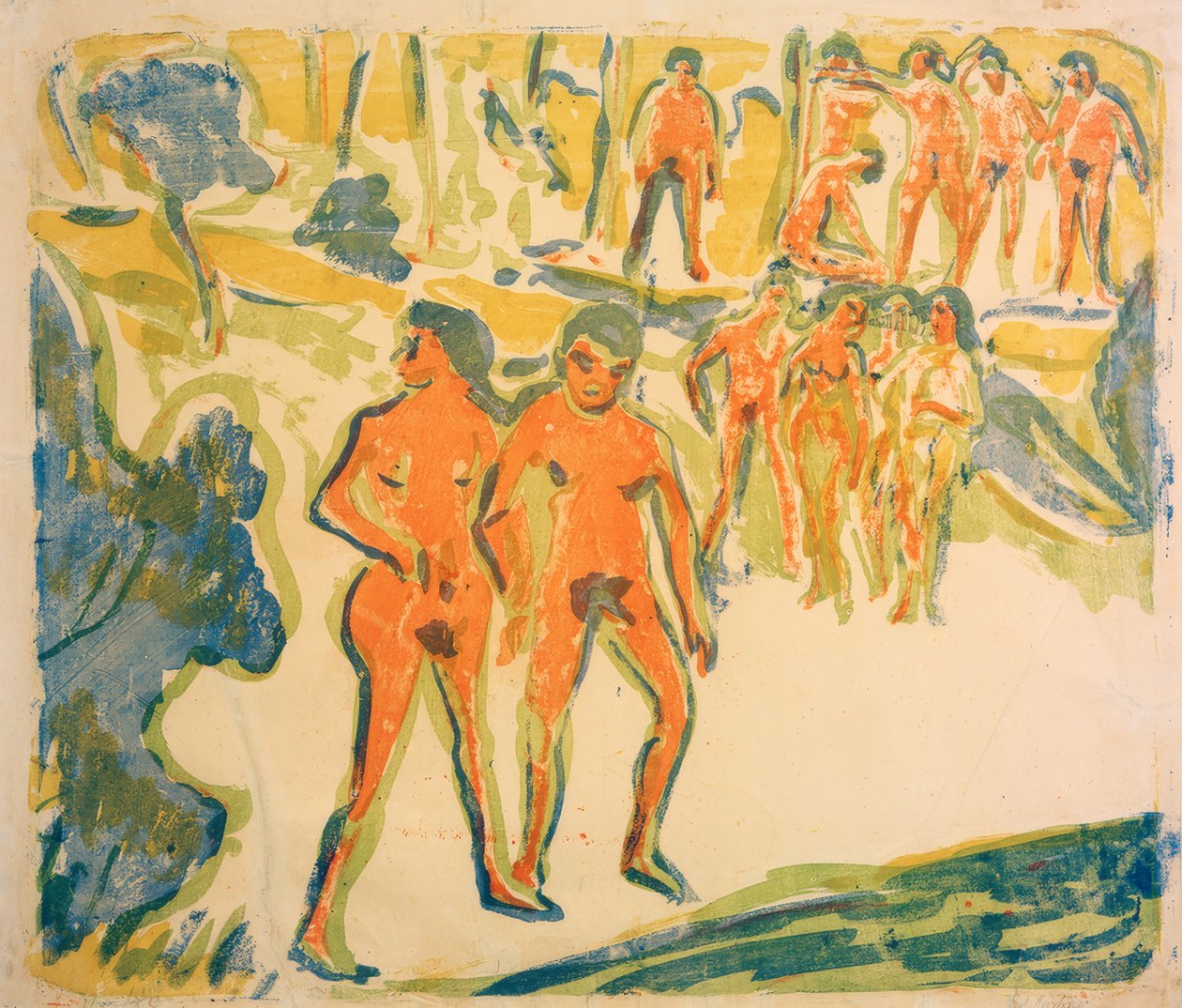 Grupa Badender autorstwa Ernst Ludwig Kirchner