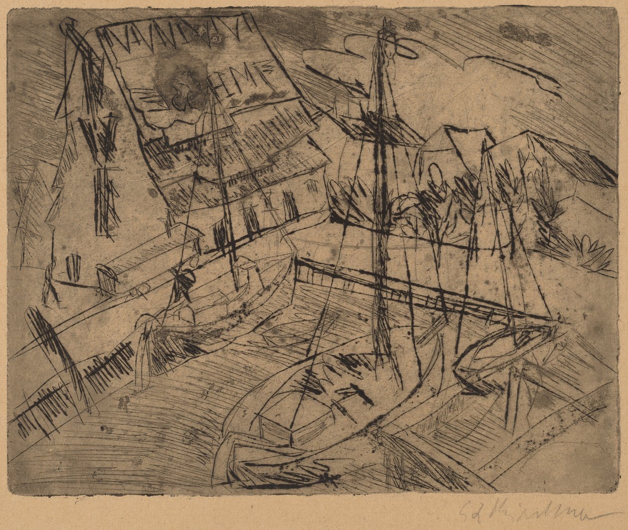 Port jest taki Burgstacken autorstwa Ernst Ludwig Kirchner
