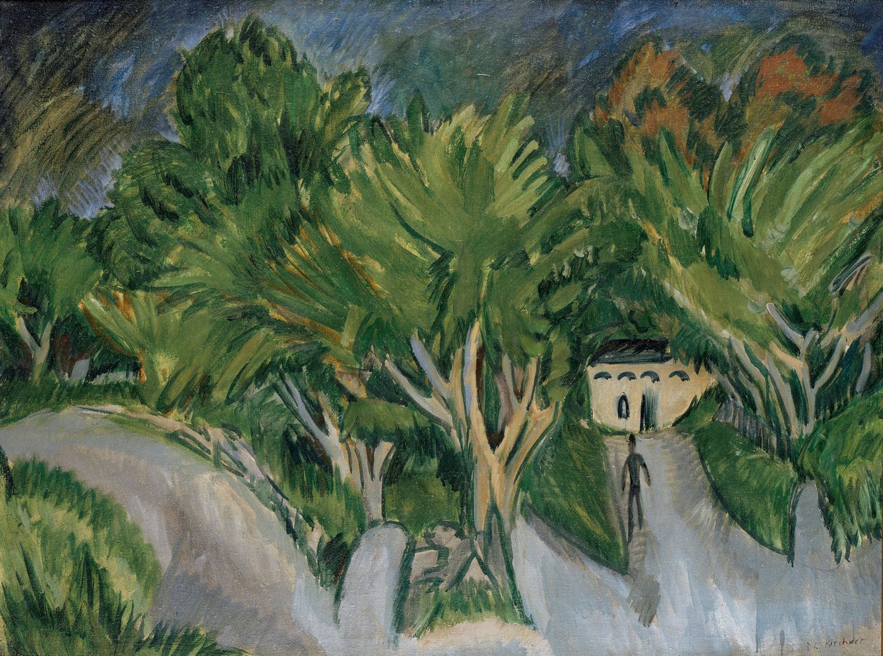 Dom pod drzewami (Fehmarn) autorstwa Ernst Ludwig Kirchner