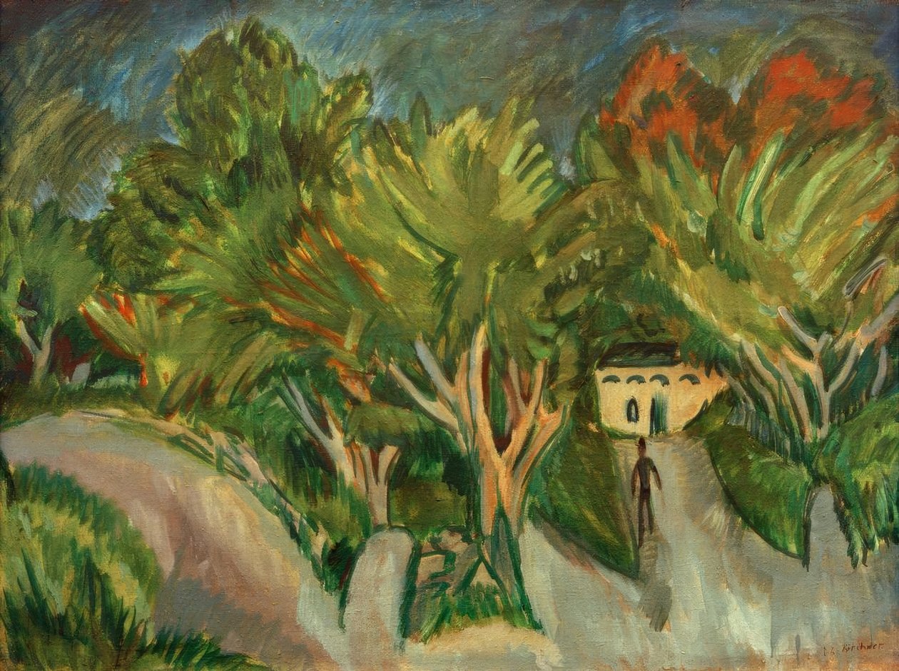 Dom pod drzewami (Fehmarn) autorstwa Ernst Ludwig Kirchner