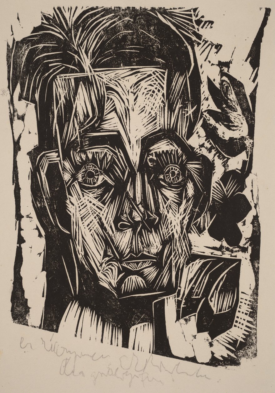 Głowa dr. Roberta Binswangera (studenta) autorstwa Ernst Ludwig Kirchner
