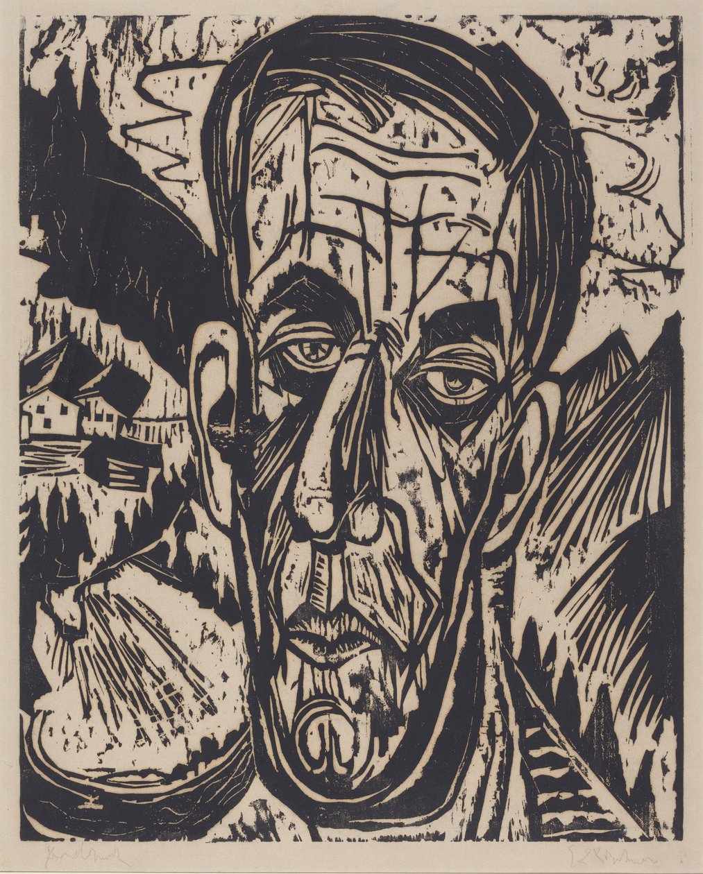 Head of van de Velde, Bright (Kopf van de Velde, Hell) autorstwa Ernst Ludwig Kirchner