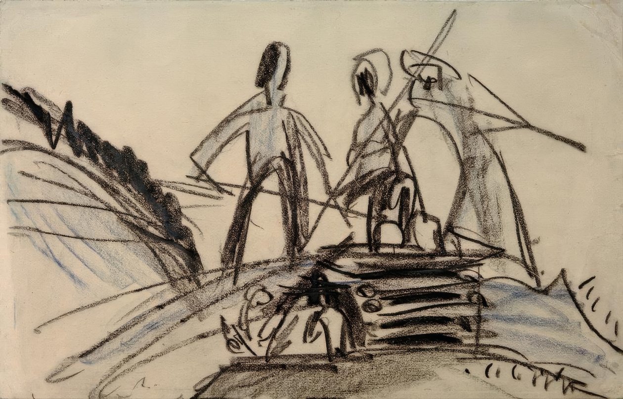 Rolnicy zajmujący się sianokosami autorstwa Ernst Ludwig Kirchner