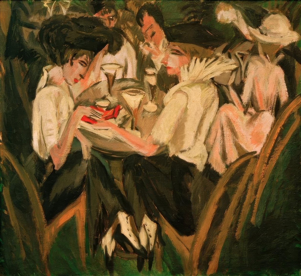 W kawiarnianym ogródku autorstwa Ernst Ludwig Kirchner
