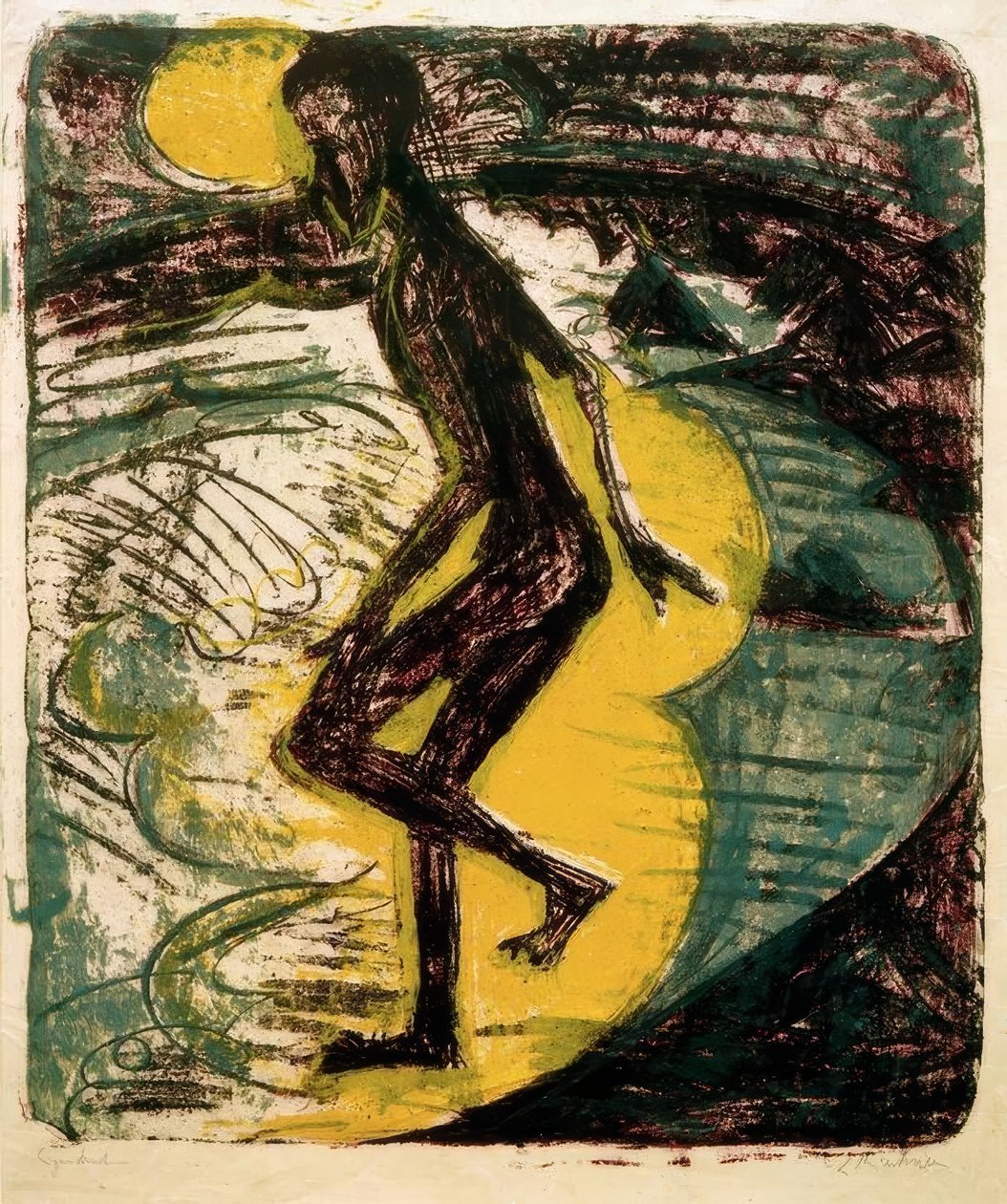 Człowiek wchodzący do morza autorstwa Ernst Ludwig Kirchner