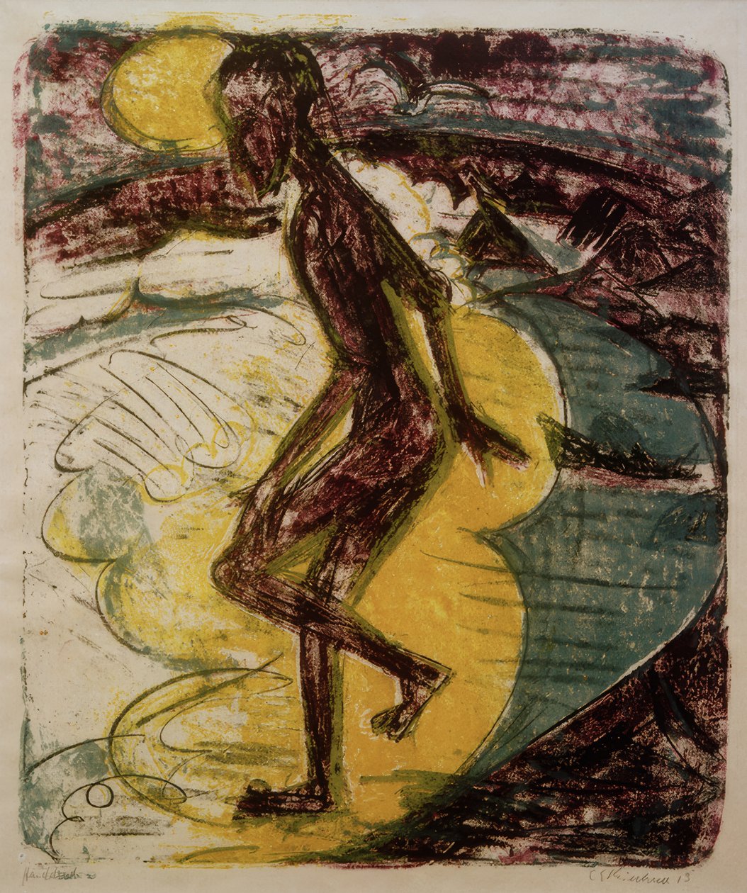 Człowiek wchodzący do morza autorstwa Ernst Ludwig Kirchner