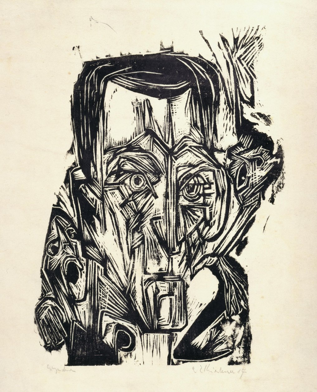 Głowa Poety Franka I autorstwa Ernst Ludwig Kirchner