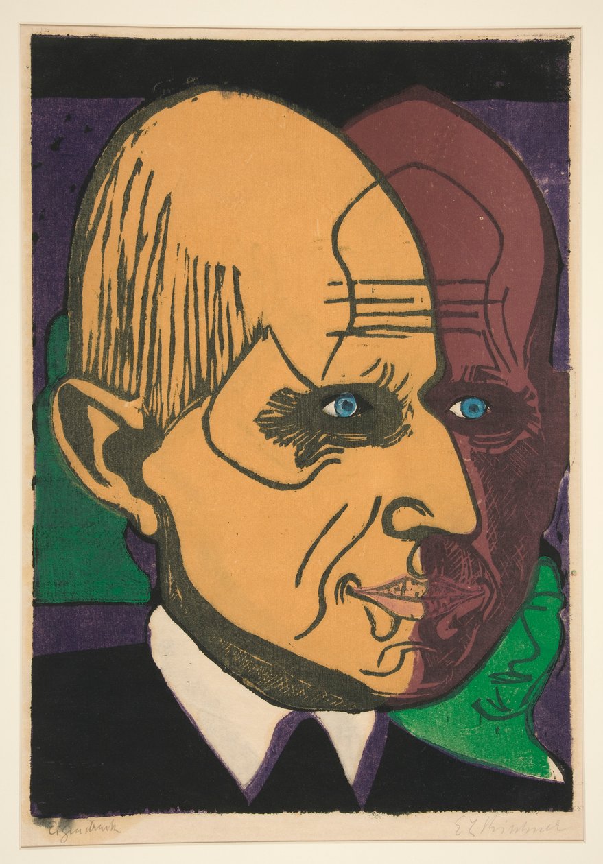 głowa dr Bauer (Portret dr Bauera) autorstwa Ernst Ludwig Kirchner