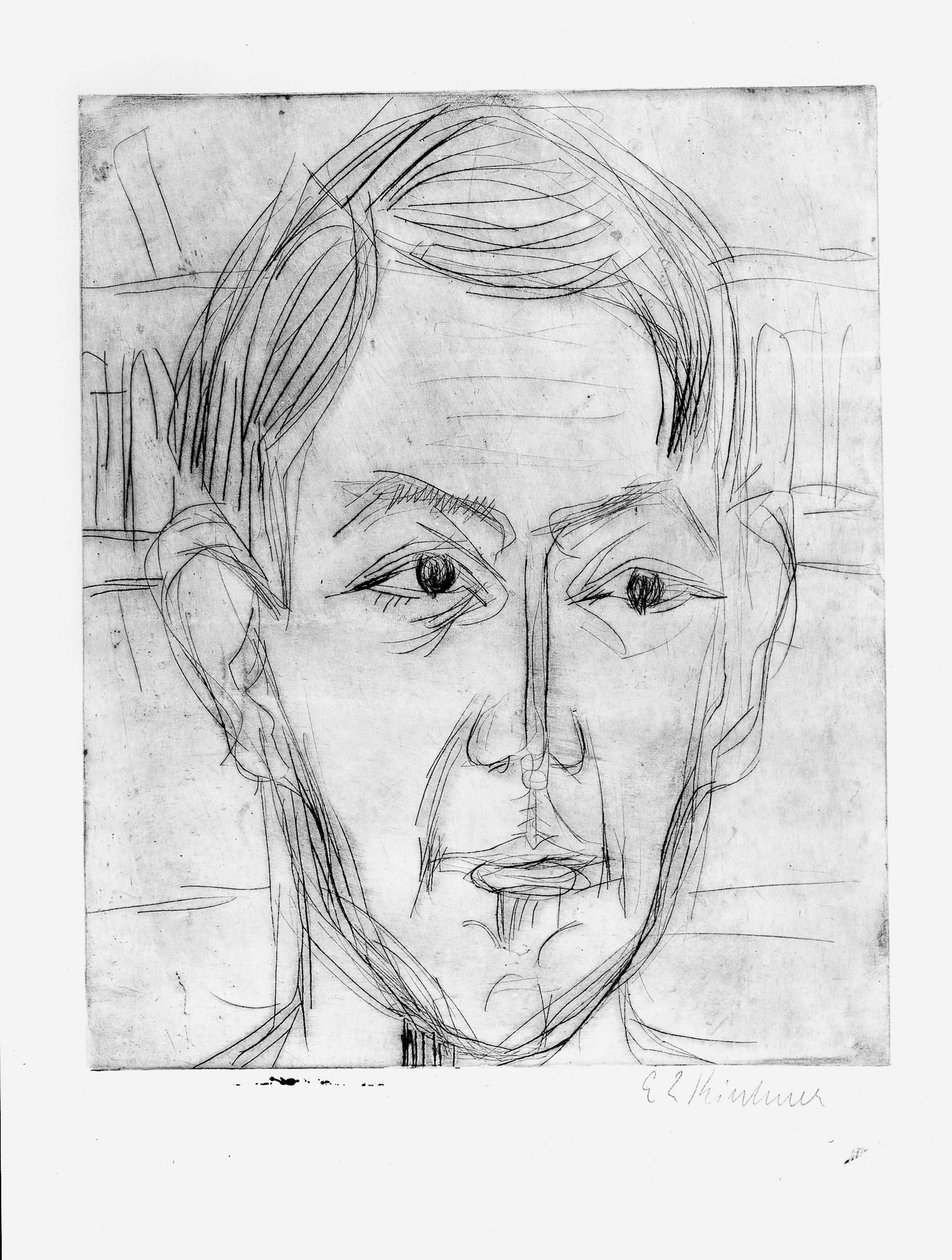 Głowa młodego mężczyzny (dr Hans Bütow) autorstwa Ernst Ludwig Kirchner