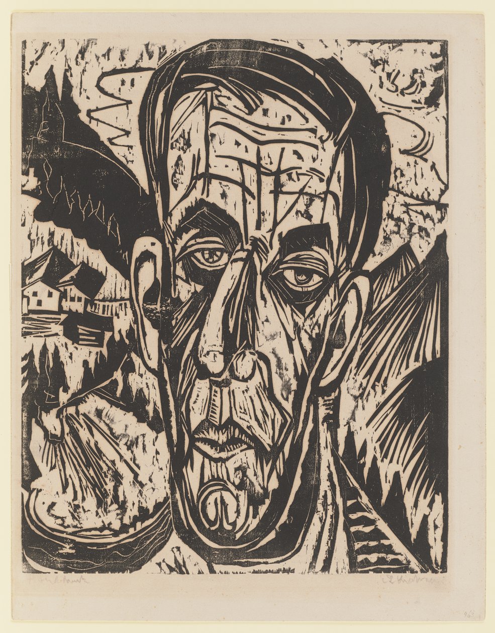 Głowa van de Velde, jasna. – Van de Velde między Bergen autorstwa Ernst Ludwig Kirchner