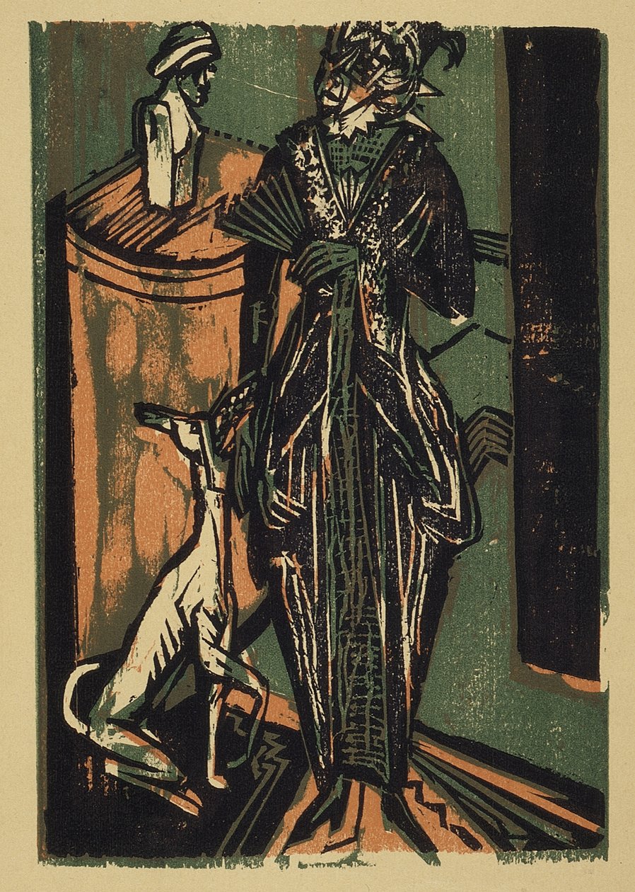 Kobieta z psem autorstwa Ernst Ludwig Kirchner