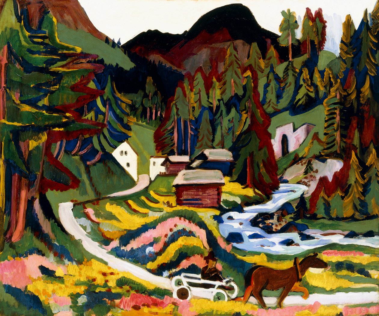 Krajobraz wiosną, Sertig, 1924-25 autorstwa Ernst Ludwig Kirchner